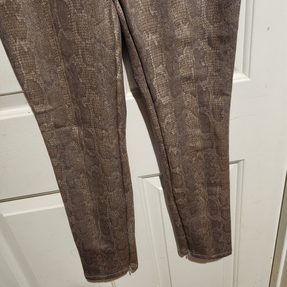 Anthropologie Metallic Snakeskin Moto Metallic Scuba Leggings Pants Size 29 - Picture 9 of 12